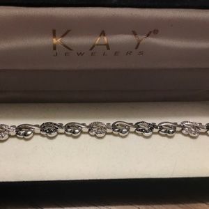 KAY Diamond Heart Sterling Silver Bracelet